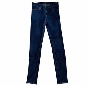 J Brand Super Skinny Soft Lightweight Dark Blue Stretch Jeans in Metropol Wash